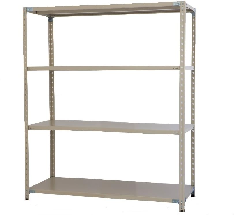 プラス KR 軽量 スチールラック 業務用 天地4段 耐荷重150kg/段 奥行612mm 高さ1800mm 幅1812mm 簡単組立 587206 ライトグレー