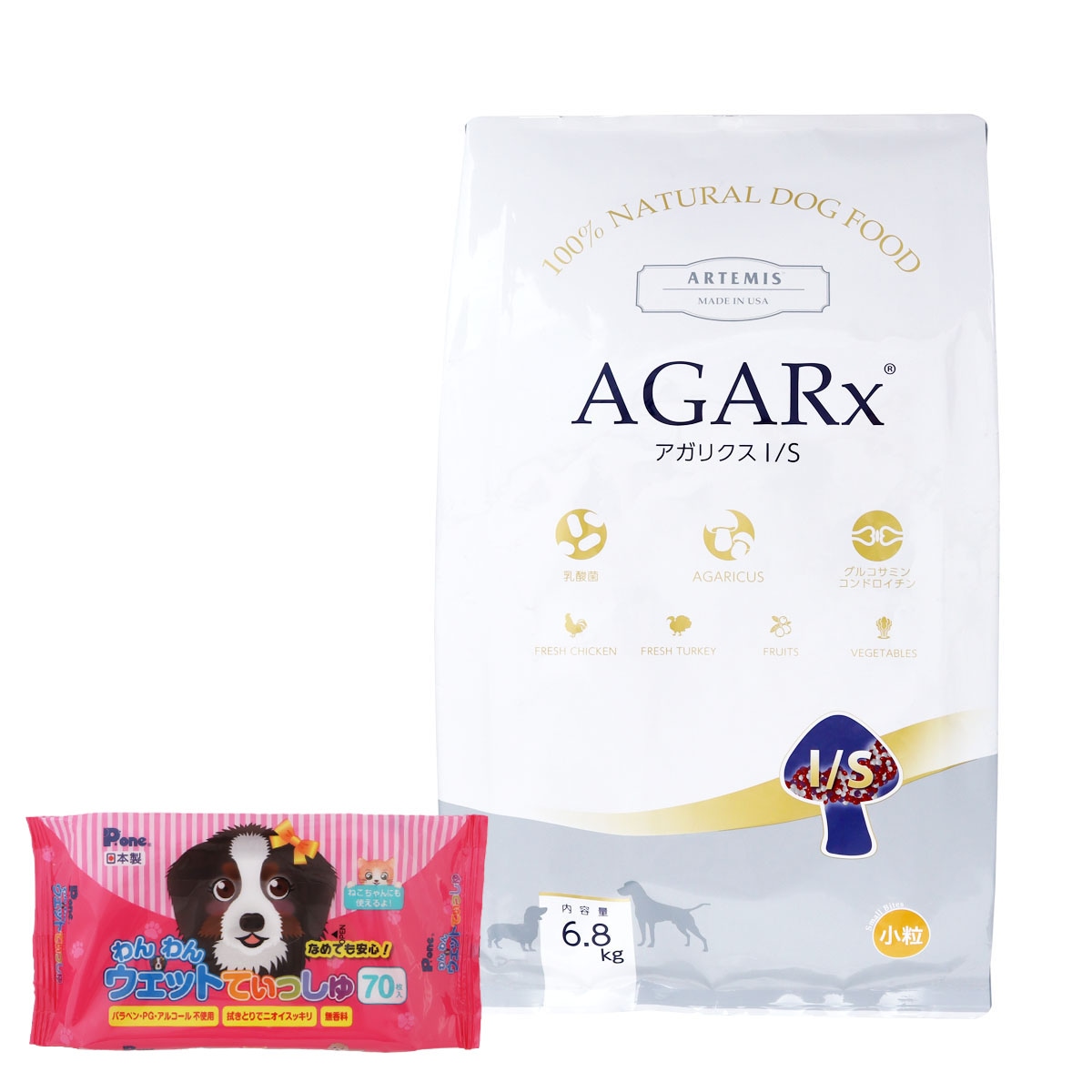 アガリクスI/S 小粒 6.8kg【わんわんウエットてぃっしゅ1個付き】