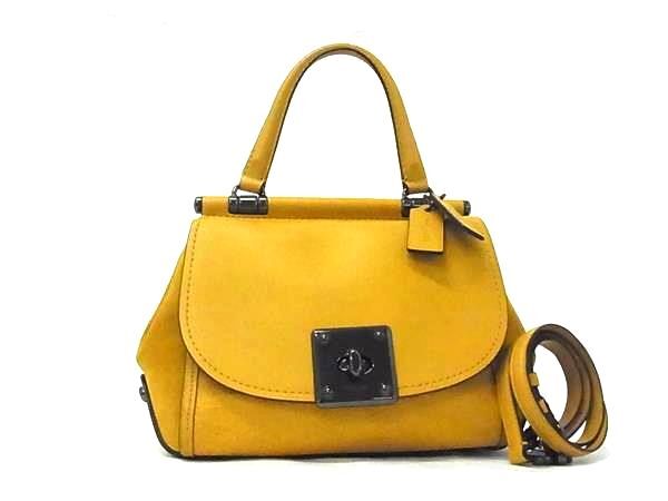 コーチ ハンドバッグ ドリフター レザー 38388 ターンロック 2WAY ガンメタ金具 イエロー ショルダーバッグ トートバッグ ショッピングバッグ 鞄 ブランド【本物保証】