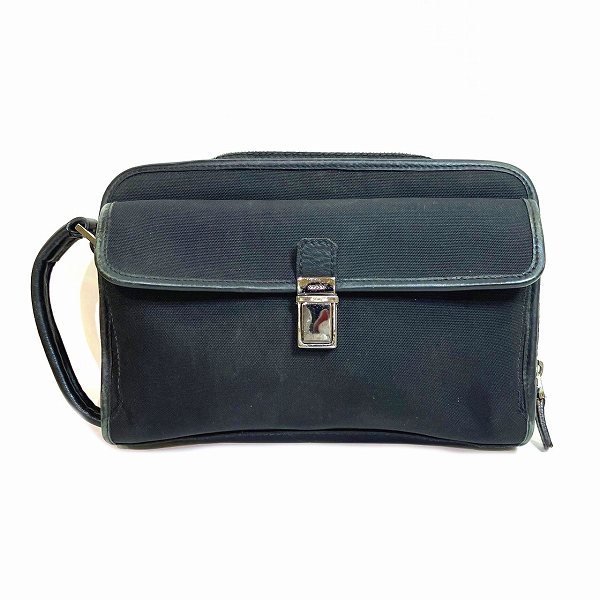 グッチ 203998 ブラック キャンバス×レザー バッグ セカンドバッグ メンズ【中古】