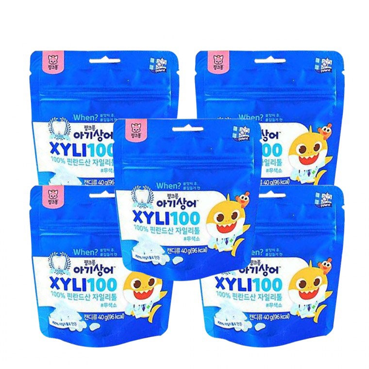 ピンクフォンベビーシャークキシリトール100%5パック子供大人ブラッシング後プレゼント