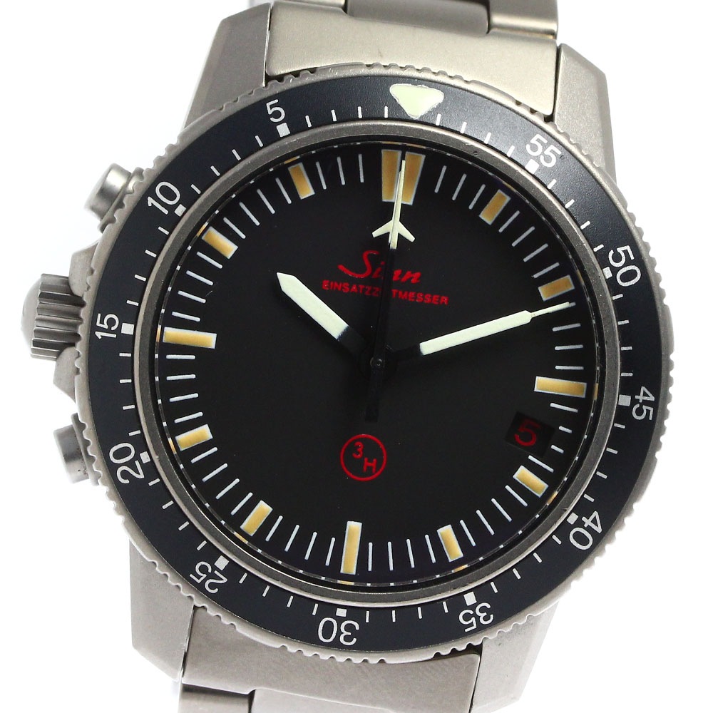 ジン Sinn 503.EZM-1 クロノグラフ デイト 自動巻き メンズ 保証書付き_811276【中古】 433,260円