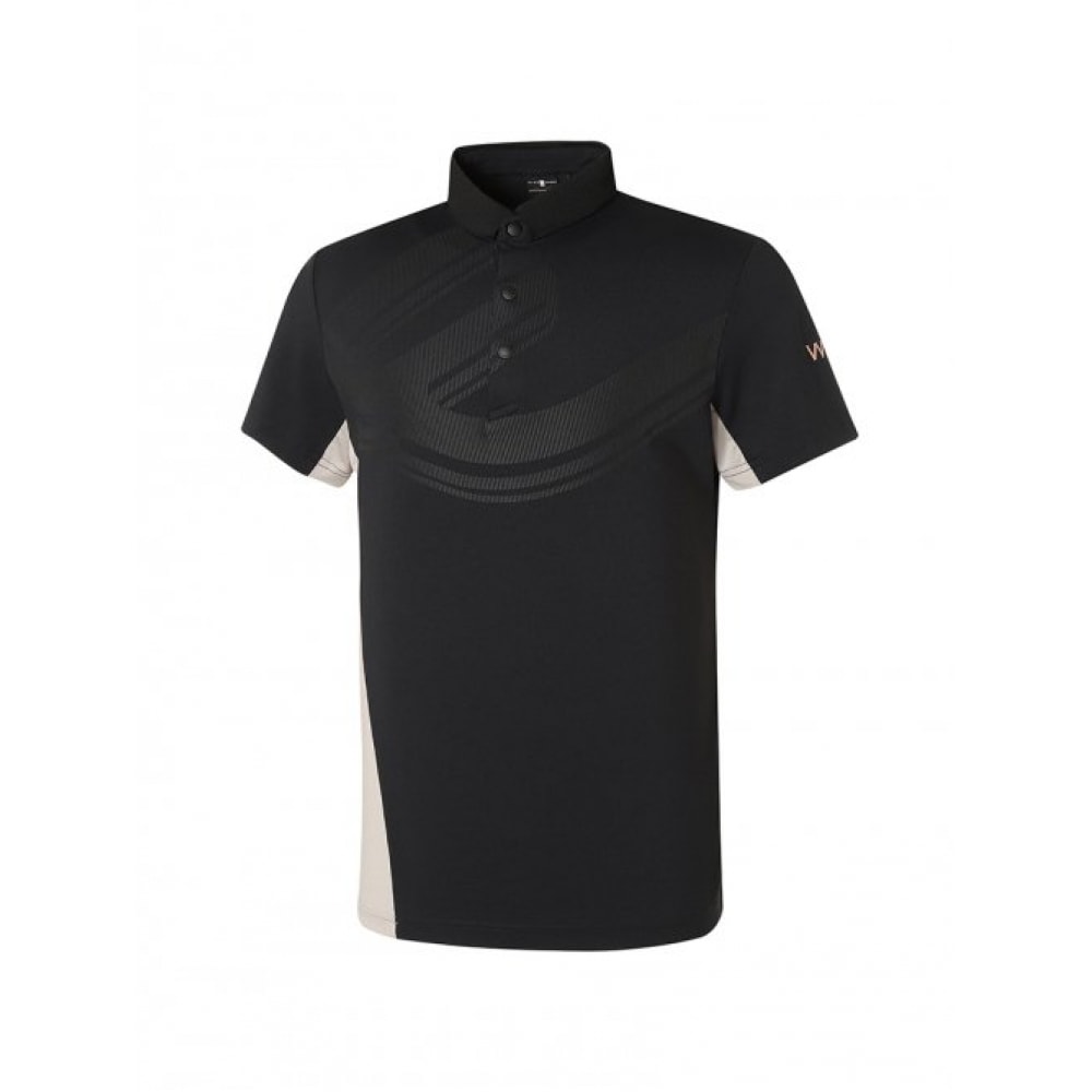WIDEANGLE WL W ビッグロゴプリントヘンリーネックTシャツ M_ブラック