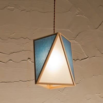 和風照明 和室 ペンダントライト 彩 -sai- 白×藍 AP837-D 新洋電気 手作り おしゃれ 天井照明 強化和紙（ワーロン）