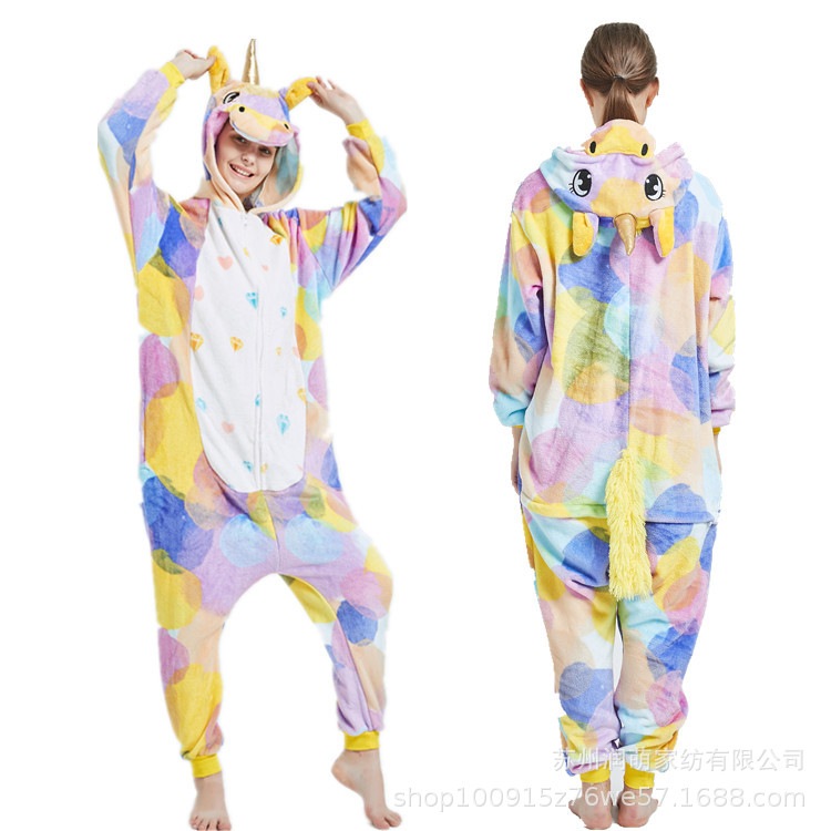 動物フランネル漫画パジャマ冬厚い暖かいファッションかわいいパンダ天馬サポート男女 パジャマ 着ぐるみ可愛い キャラクターパジャマ恐竜動物 可愛い 部屋着フランネル モコモコ 恐竜 怪獣 動物 ハロウィ