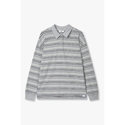 ストライプコットンカラーTシャツ 9176122977083