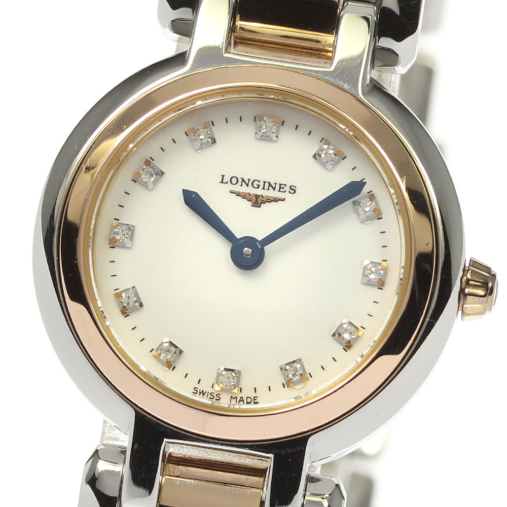 ロンジン LONGINES L8.109.5 プリマルナ 12Pダイヤ クォーツ レディース 箱保証書付き_806560【中古】