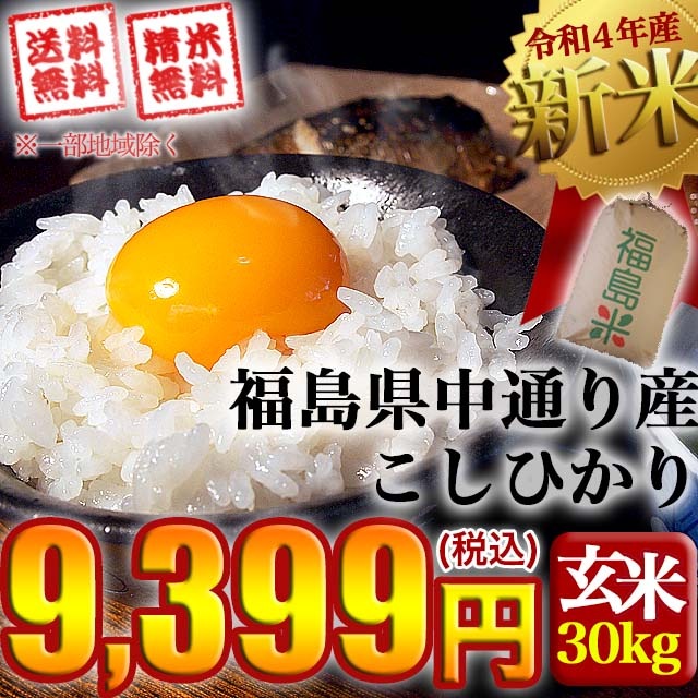 現品限り一斉値下げ！】 新米 令和4年産 沖縄離島対応不可 玄米:30kg(白米:約27kg) コシヒカリ 福島県中通り産 玄米 精米 しますか？:希望しない（玄米30kg） - flaviogimenis.com.br