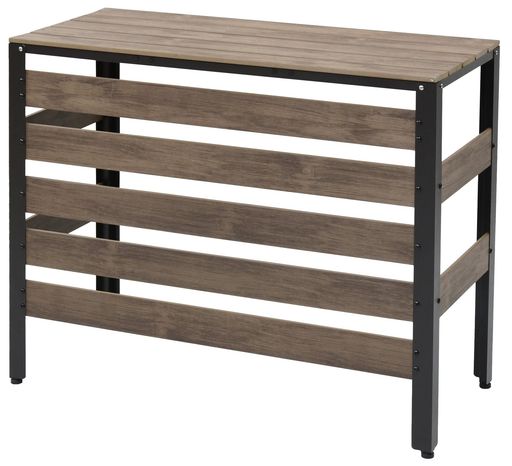 [ガーデンマスター] エアコン室外機カバー 幅107.2×奥行41×高さ99CM 木目調 ポリスチレン エアコンガード 日よけ ベランダ バルコニー ガーデンマスター ダークブラウン KPAC-100