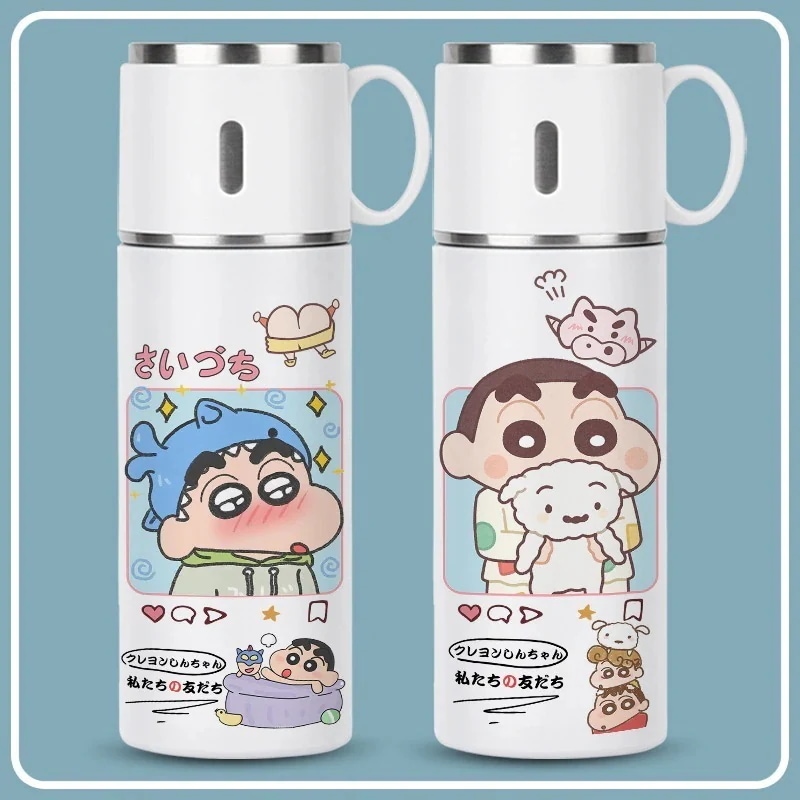クレヨンしんちゃんクレヨンしんちゃん 魔法瓶 かわいい水カップ カップル かわいい飲料水カップ 蓋付き