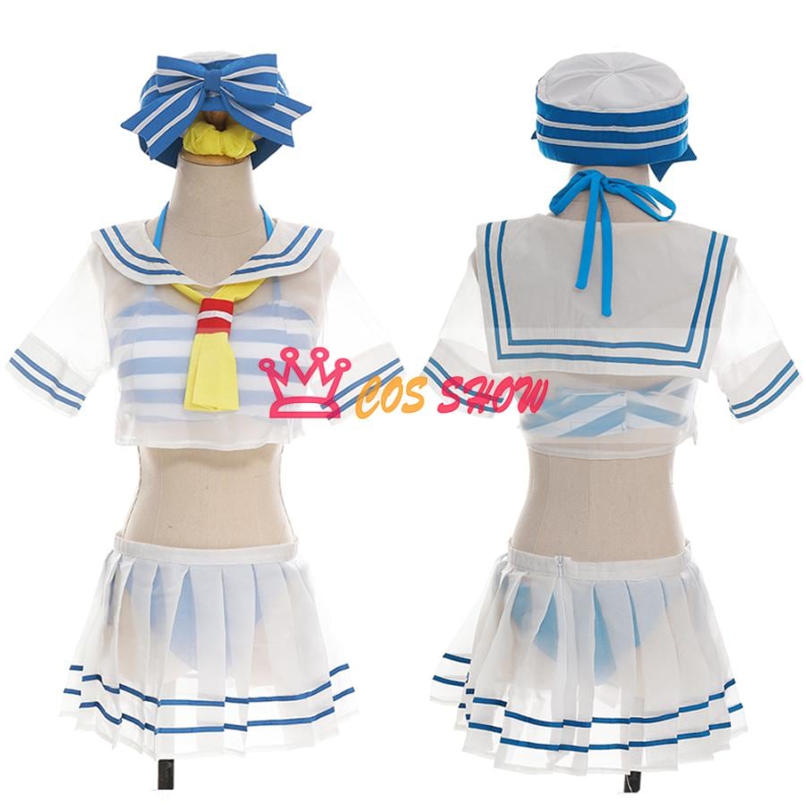 2025新品販売 Re:ゼロから始める異世界生活 リゼロ レム マリンルック 水着 ビキニ コスプレ衣装 帽子付き 仮装 セーラー服 コスチューム 日常服