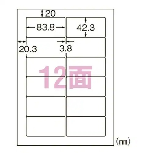 プリンタ用ラベル１２面 L12CM500N