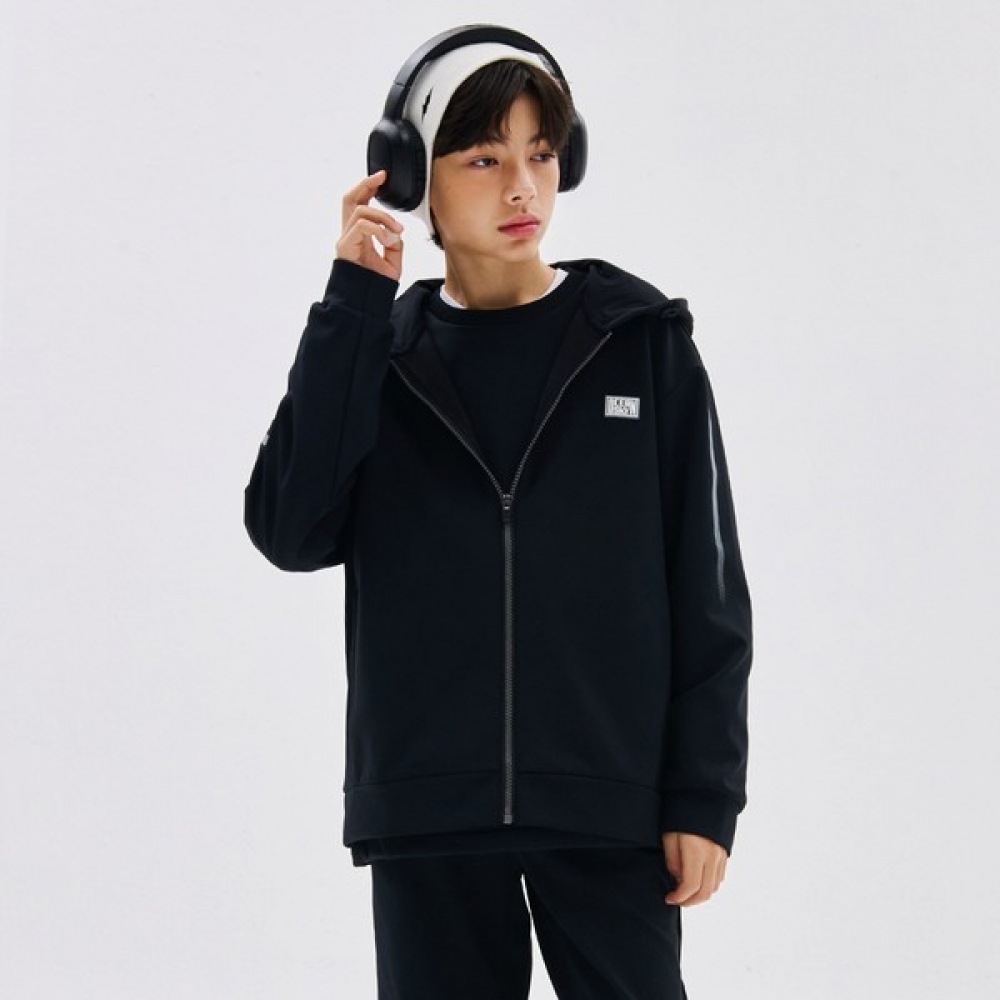 (Ocean Sky) 男の子用厚手トリコットボンデッドパーカージップアップ