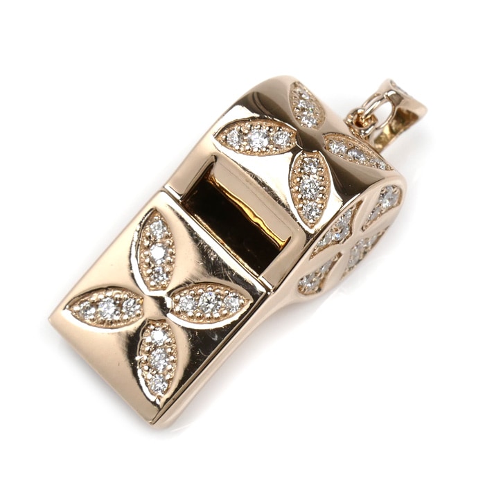 ゆきざき K18PG ピンクゴールド YOBIKO ヨビコ ホイッスル ペンダントトップ W31292.12.22.5 ダイヤモンド0.75ct 11.0g ユニセックス 中古