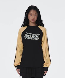 ★AMES-WORLDWIDE★RIBBON GRAPHIC LS TEE BLACK★正規品/人気 AMES-WORLDWIDE(アメスワールドワイド) Tシャツ・カットソー