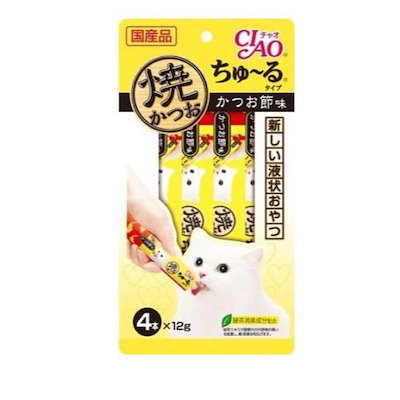 他サイト： いなば CIAO(チャオ) 焼かつお ちゅる(ちゅーる)タイプ 猫用 かつお節味 12g (×4本)の商品画像