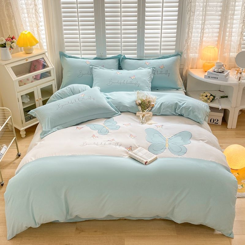 カテゴリーa プリンセススタイル ベッド4点セット ウォッシュドコットン 寝具カバー シーツ シーツ シーツ ピュアコットン3点セット30%制限