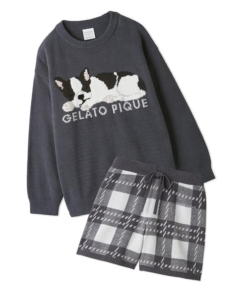 [ジェラート ピケ] 販路限定 エアモコ SLEEPING DOG JQDプルオーバー＆チェックショートパンツSET PWNT245364 レディース NVY