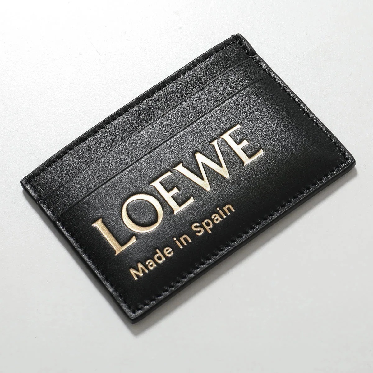 LOEWE ロエベ カードケース EMBOSSED PLAIN エンボス プレーン カードホルダー CLE0322X01 メンズ レザー パスケース 1100/BLACK