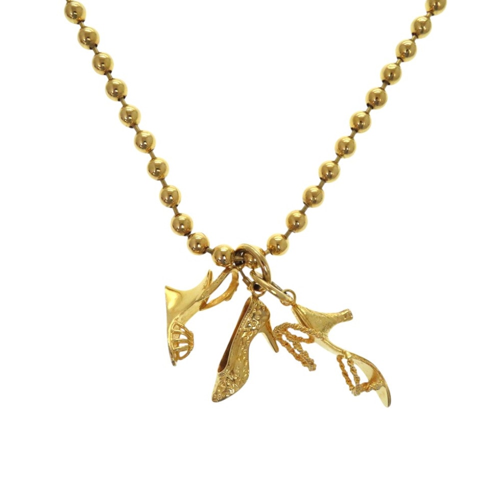 美品 サルヴァトーレフェラガモ ヒール ロングネックレス ヴィンテージ ネックレス GP/GP 1348【中古】Salvatore Ferragamo レディース