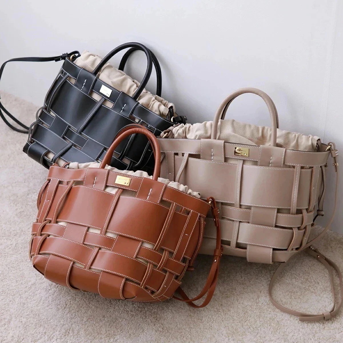 ZANCHETTI ザンケッティ トートバッグ WOVEN MIDI SHOPPER WMSH 740 レディース レザー ショルダーバッグ メッシュ 巾着 鞄 【mega】