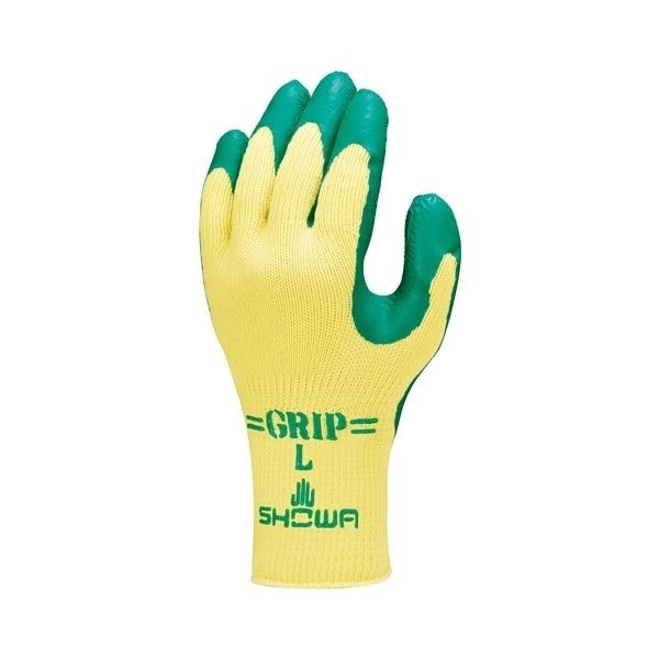 （まとめ）ショーワグローブ 313 グリップ（ソフトタイプ）3双 L／グリーン[x5セット]