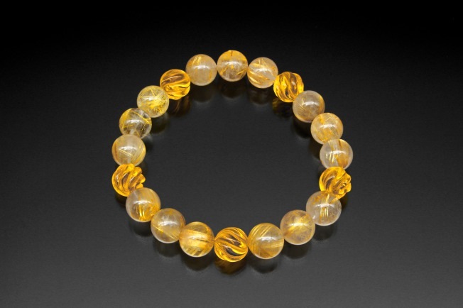 金針水晶サバイバルブレス　黄水晶　金針水晶　パワーストーン ブレスレット メンズ レディース 効果 ハンドメイド 浄化 種類 意味 アクセサリー