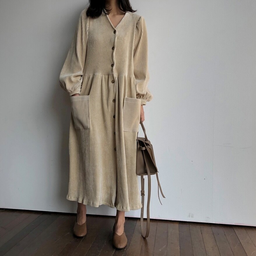 2color レディース ワンピース ロングワンピース ロング ロング丈 膝下 長そで 長袖