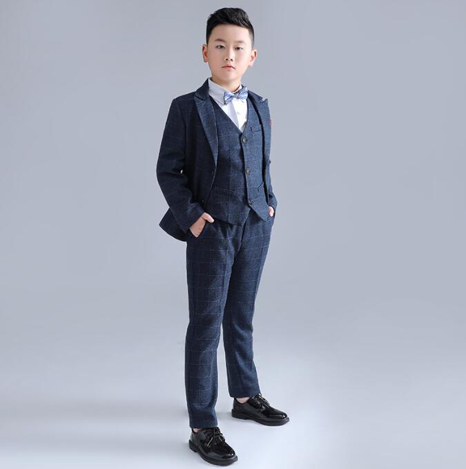 子供服スーツ フォマールスーツセットアップ 子供服 男の子 スーツ 大きいサイズ4点セット ５点セット長袖 加肥 加大 長ズボン ベスト ネクタイ シャツ 選択可 KIDS SUITS セットアップ