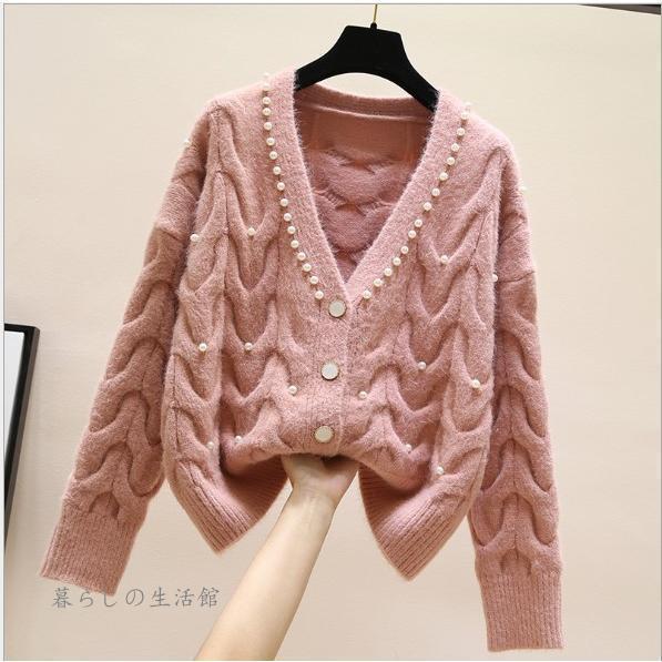 ニットセーター レディース トップス 長袖 vネック セーター ニット ニットソー 森ガール きれい上品 通勤 OL 着痩せ 秋冬 新作　30代