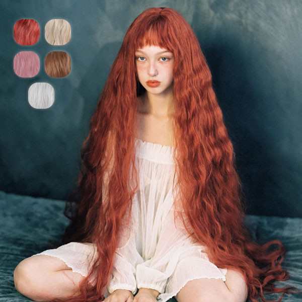 【新品】ウィッグ フルウィッグ 超ロングパーマ 巻き毛 レディース ハロウィン ふんわり前髪 ナチュラル 原宿風 かつら コスプレ 可愛い 仮装 大人用 普段使い イベント 女装 発表会 文化祭 学園