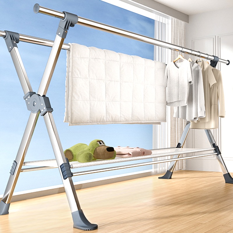 ハンガーラック パイプハンガーラック 洋服ラック ハンガーポール パイプハンガー 洋服掛け おしゃれ メッシュ棚付き スチール製 組立簡単 防サビ 防水 耐腐食性 物干しスタンド コー4