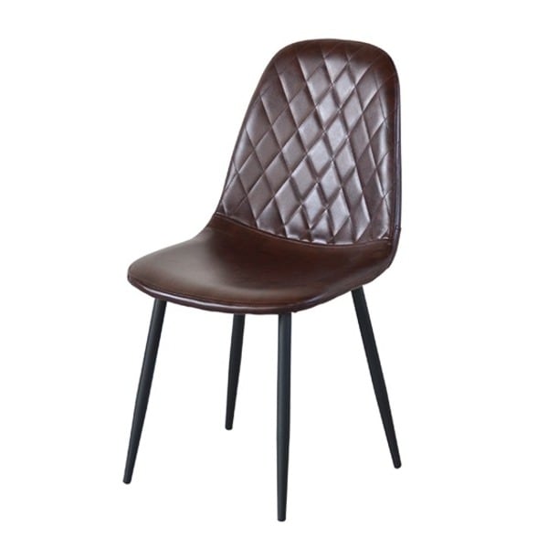 ダイヤステッチチェアー[レザーブラウン] 組立品