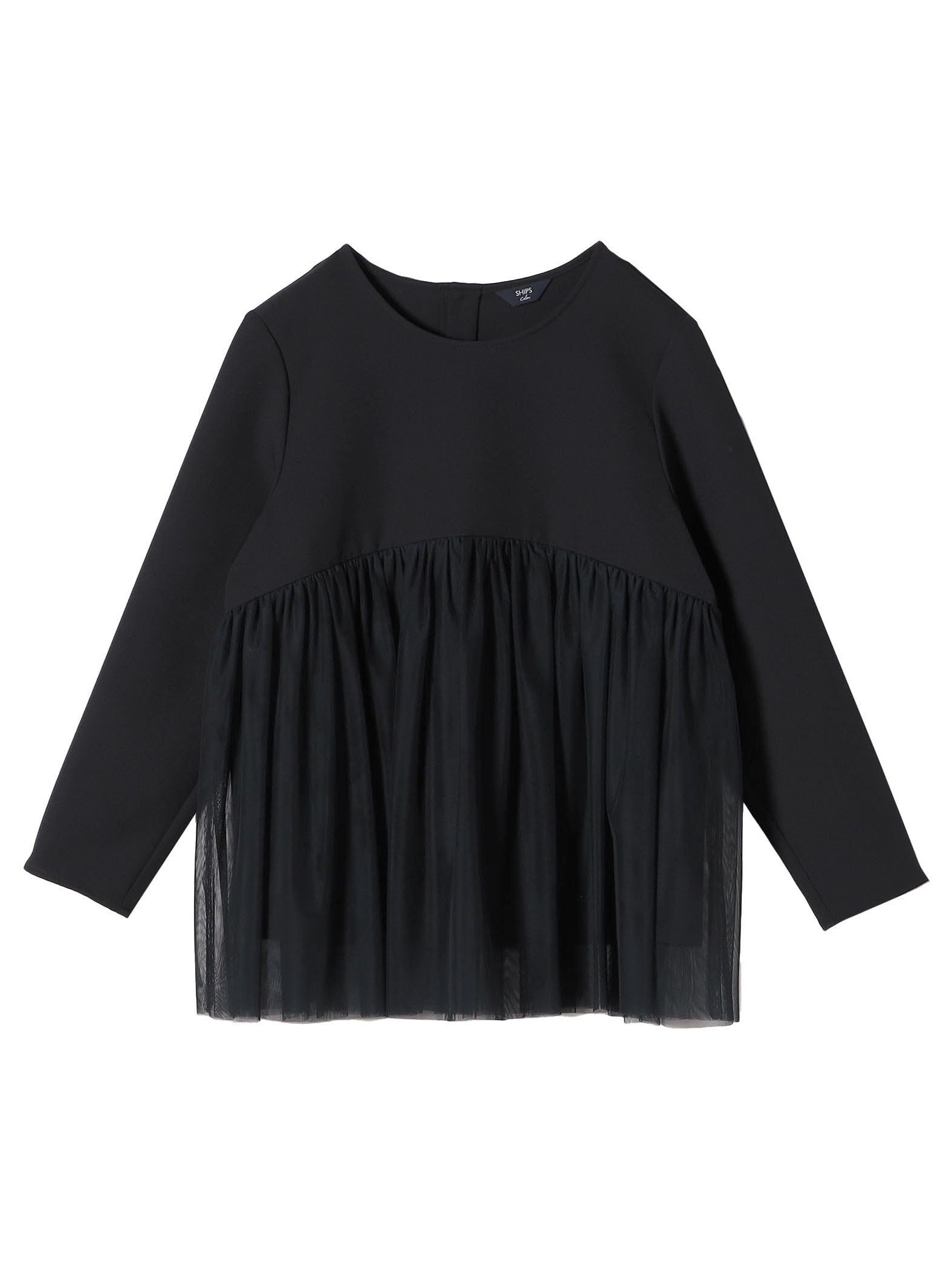 [シップス カラーズ] 手洗い可能 ツインクロス チュール コンビ トップス レディース 221100025 ネイビー ONE SIZE