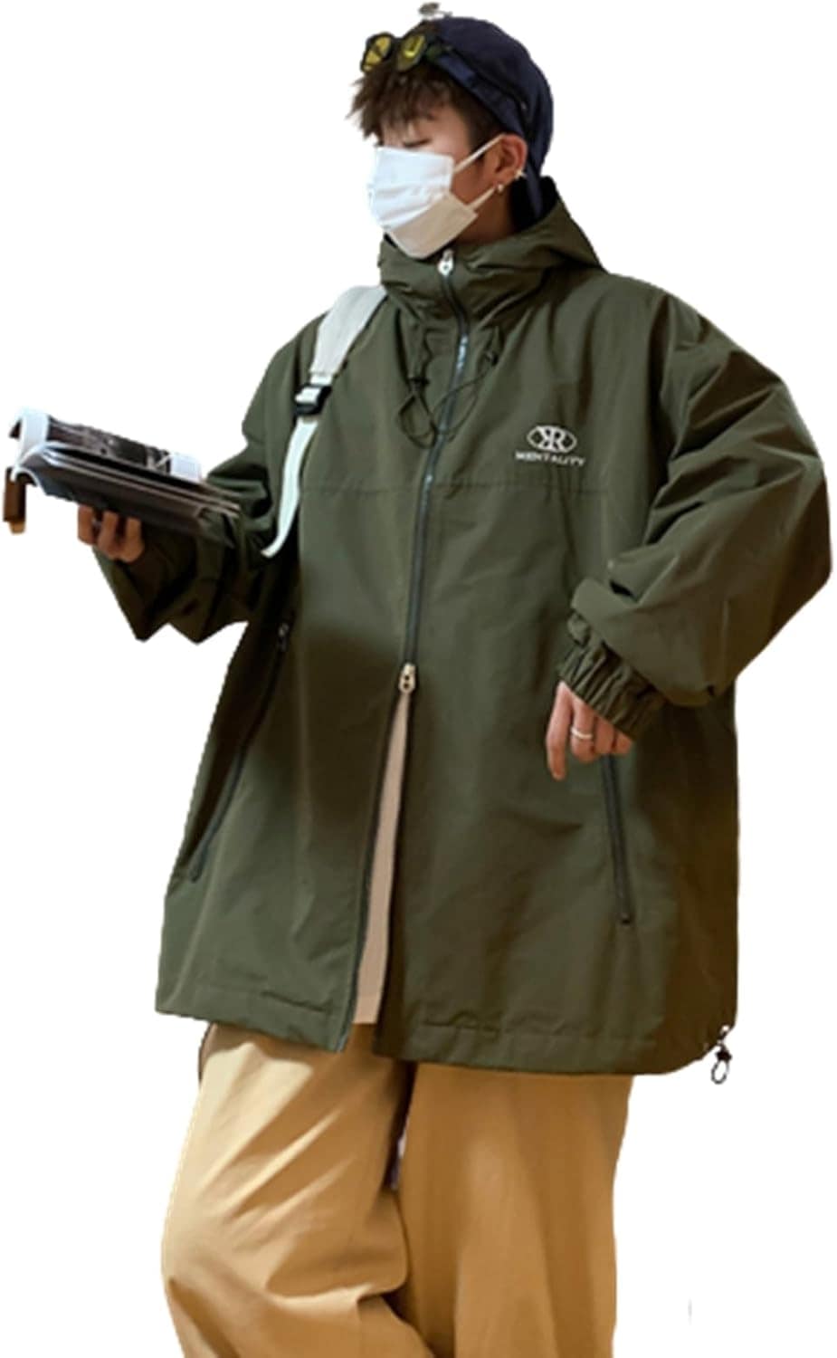 ウインドブレーカー メンズ ジャケット お洒落 アウトドア フード付き スタジャン カジュアル 作業服 ジャンパー 春秋 アウター スプリングコート カーゴジャケット 薄手 軽量 防風 大き