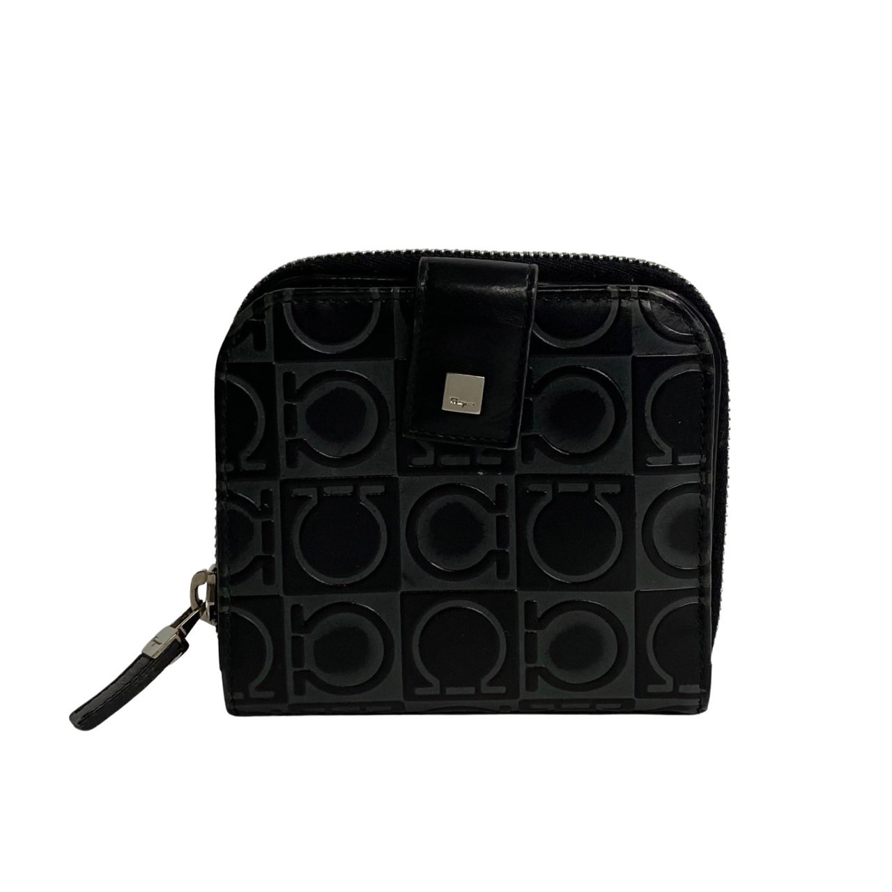 ガンチーニ二つ折り財布 レザー ブラック 30952