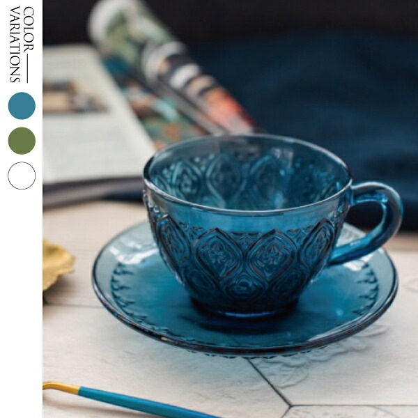 洋食器 セット グラス カップ ソーサー クリア アンティーク調 最大61 オフ グリーン ブルー おしゃれ モロッ