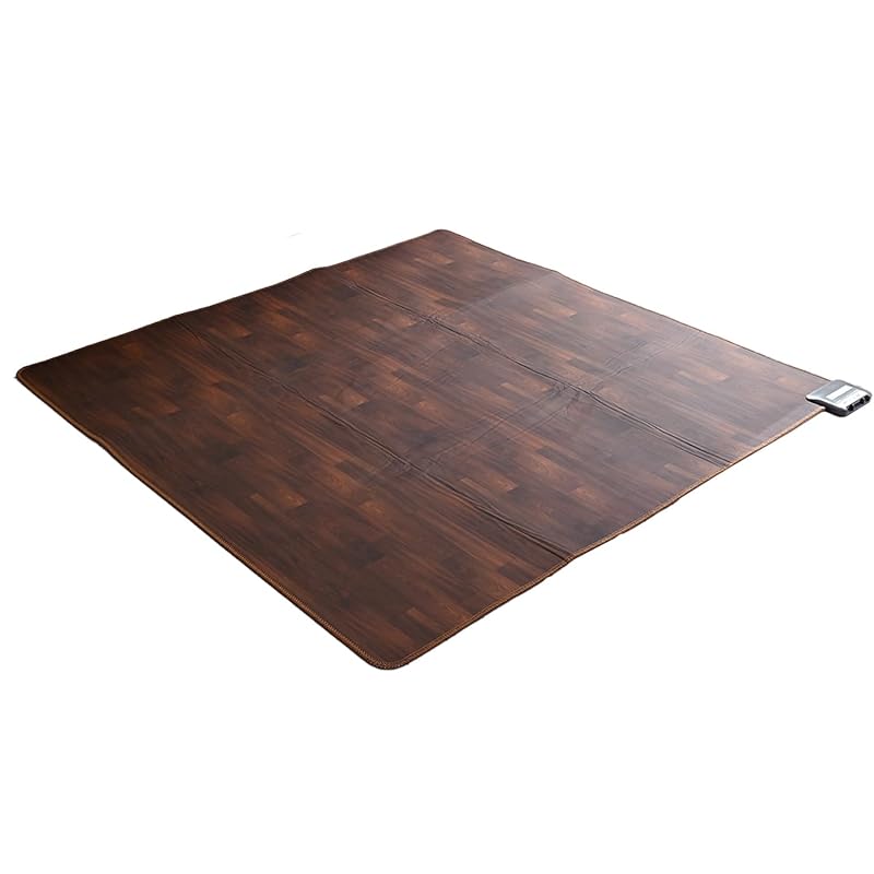 即納：[山善] ホットカーペット フローリング調 電気カーペット 2畳 (176cm×176cm) 防水加工 暖房面切替 温度調節5段階 ダニ対策機能 6時間オートオフタイマー アジアンウォルナット