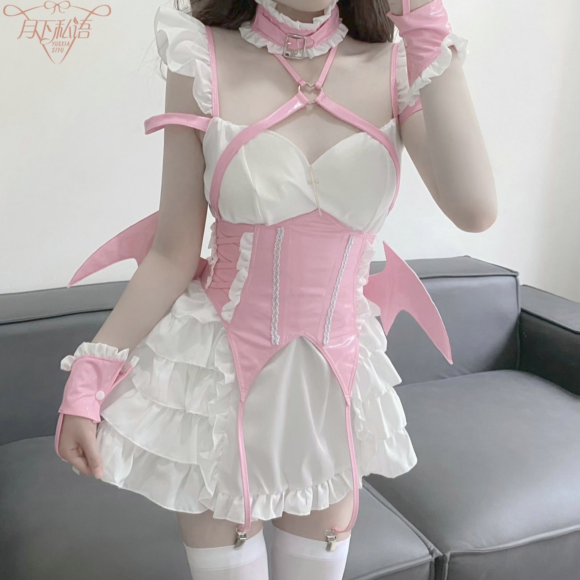 月下のささやき 日本のメイド服 Cos 制服 ドレス かわいい ロリータ メイド ロリータ