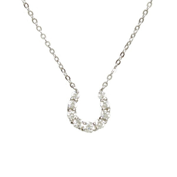 リボン済＆紙袋 ネックレス 正規品 レディース 馬蹄モチーフ ネックレス ペンダント プレゼント キュービックジルコニア ジュエリー アクセサリー シルバー 祝い