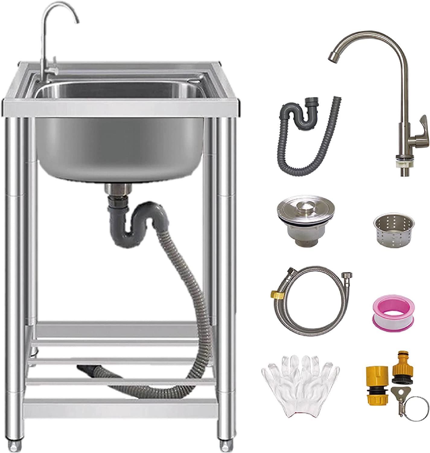 RARE count ステンレス 簡易 流し台 ガーデンシンク 屋外 RC-A55 約幅55奥行45高さ80cm シンク お手入れ簡単 深型シンク アウトドア ペットシ