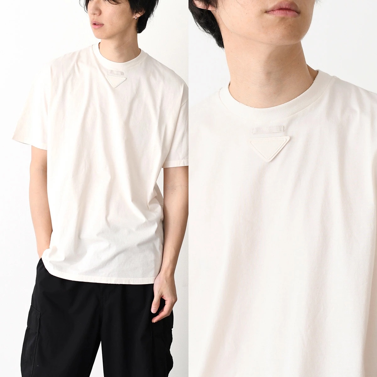 Tシャツ ジャージー Tシャツ 3558A 12ZB メンズ ベージュ F0018 コットン オーバーサイズ スポーティ ジャージー