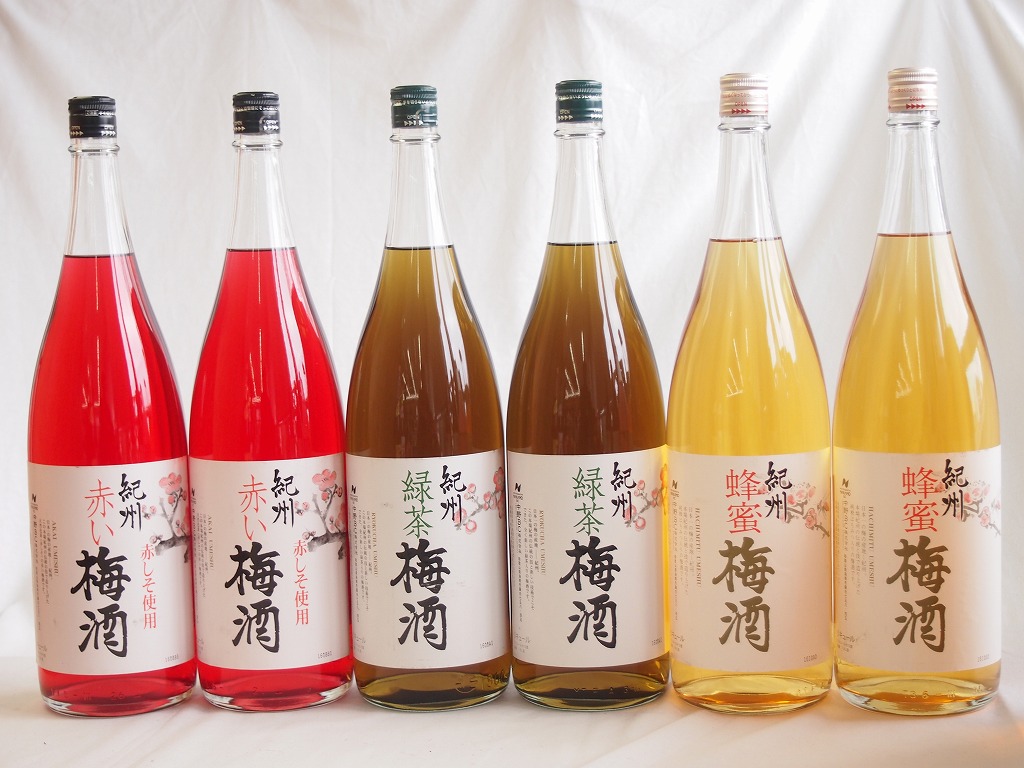 人気大割引 梅酒6本セット(赤しそ赤い梅酒(和歌山) 蜂蜜梅酒(和歌山) 緑茶梅酒(和歌山県)) 1800ml セット -  flaviogimenis.com.br