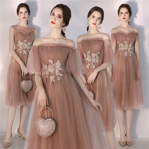 ブライズメイドドレス パーティードレス ミモレ丈 20代 30代 大人 介添え フォーマル お呼ばれ 韓国 演出 司会 結婚式 二次会 演奏会 発表会 披露宴 ドレス 4,978円