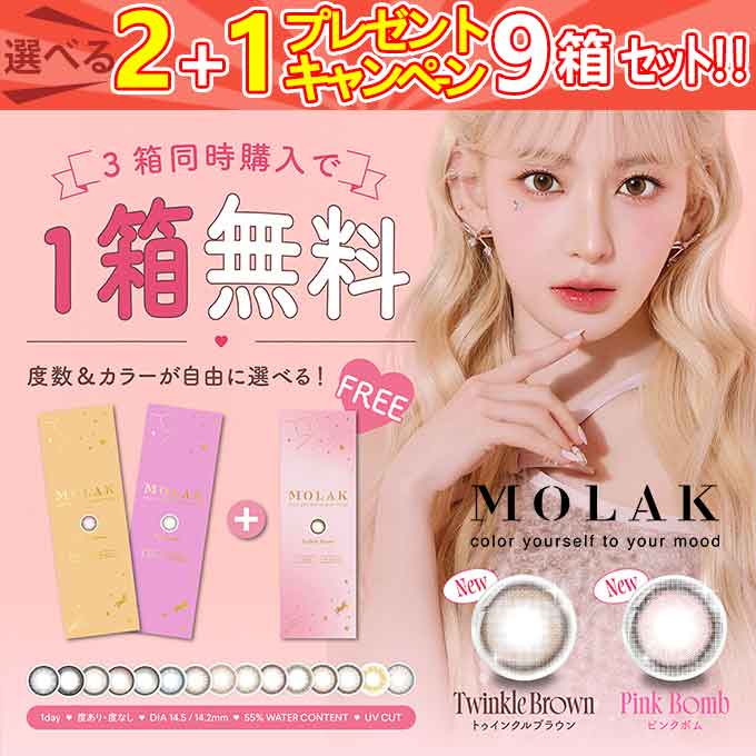 計9箱(6箱60枚+3箱30枚プレゼント)計90枚 カラコン 1day モラク 度なし 度あり ワンデー カラーコンタクト ワンデー inter 14.2mm 宮脇咲良