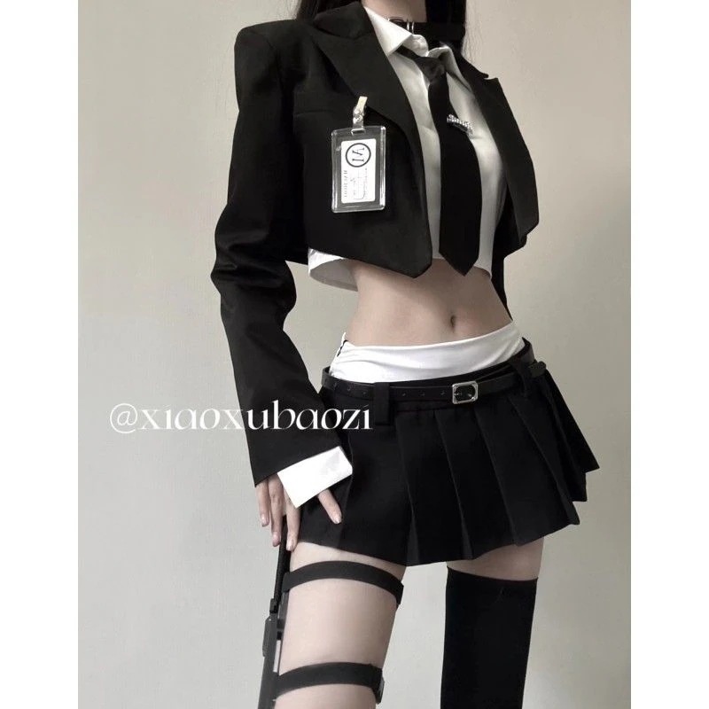 パーティードレスドレス スーツスカート 夏 新作ショートシャツ+スーツ+ミニスカート 3点セット しゅうがくりょこうドレス