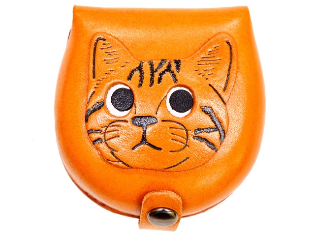 アメリカンショートヘア カラーコインケース 金茶 小銭入れ/財布 レザー/本革 VANCA/バンカクラフト