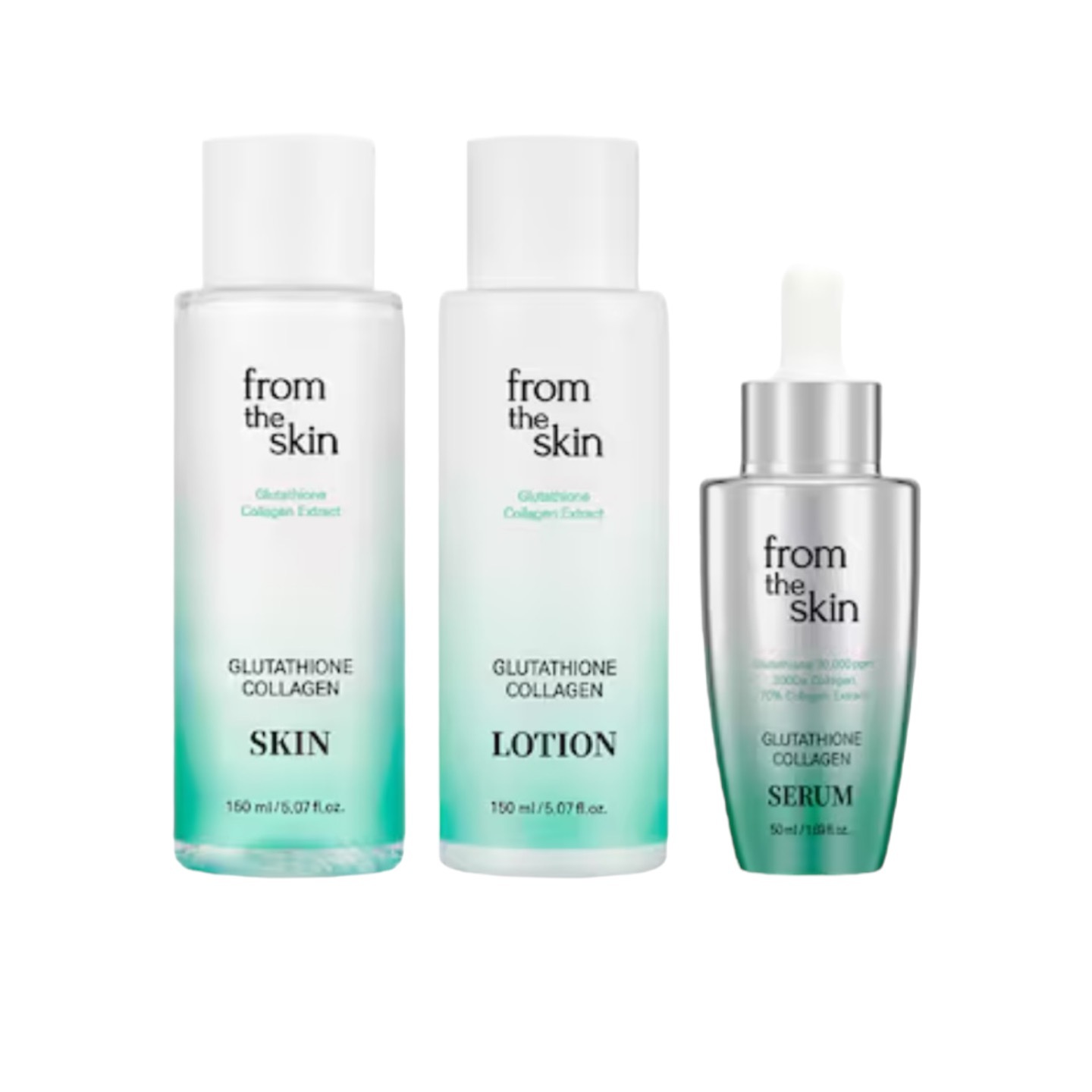 グルタチオンコラーゲン3点セット(スキン150ML+ローション150ML+セラム50ML)