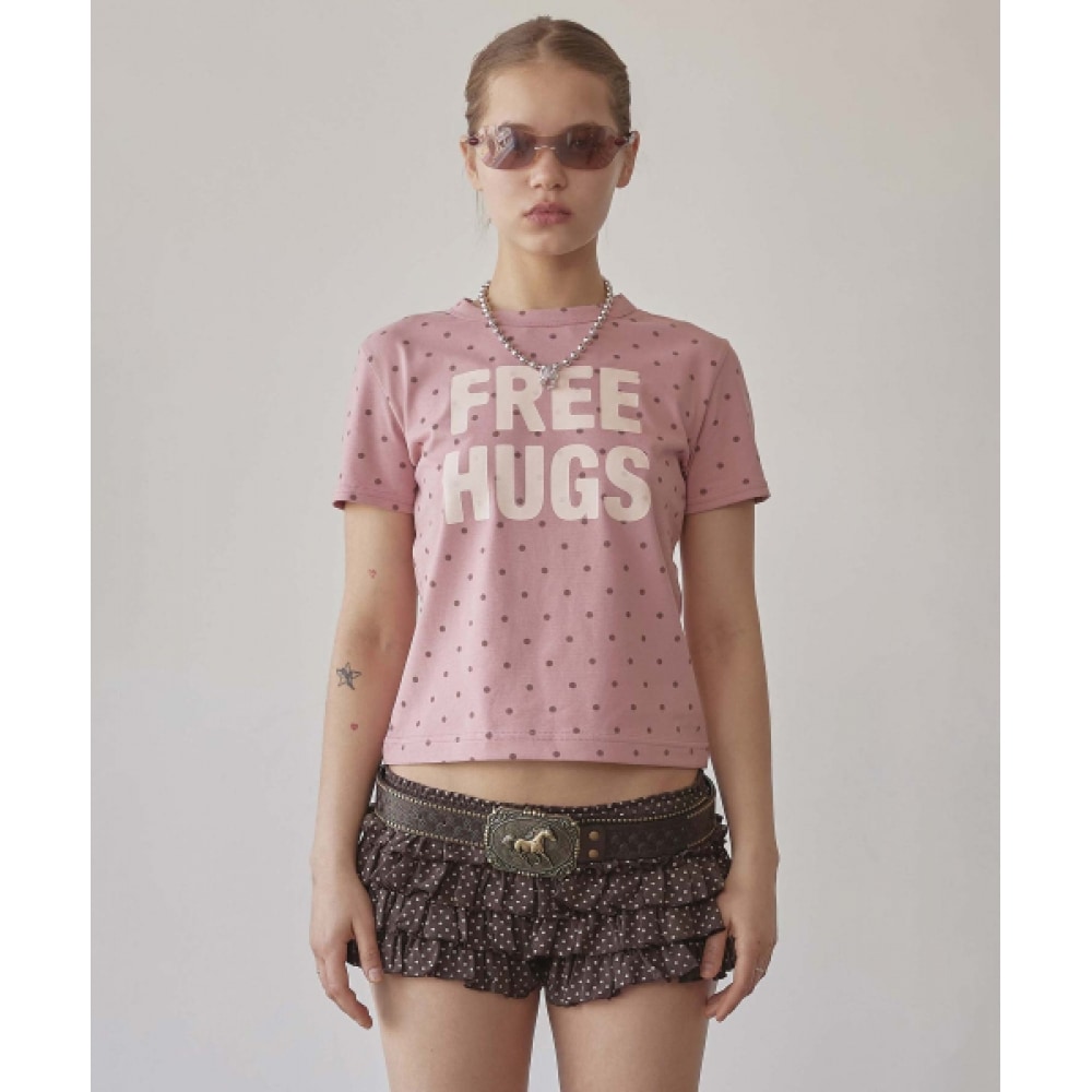 SCULPTOR フリーハグス Tシャツ ピーチ