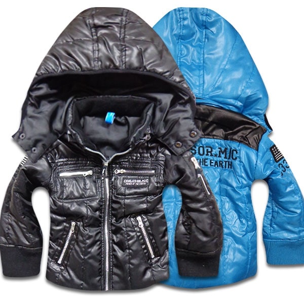 韓国子供服 ジャケット アウターフェイクレザー切り替えバイカーズキッズ ジュニア中綿ダウンジャケット子供服 男の子 女の子 110cm 120cm 130cm 140cm 150cm 160cm韓